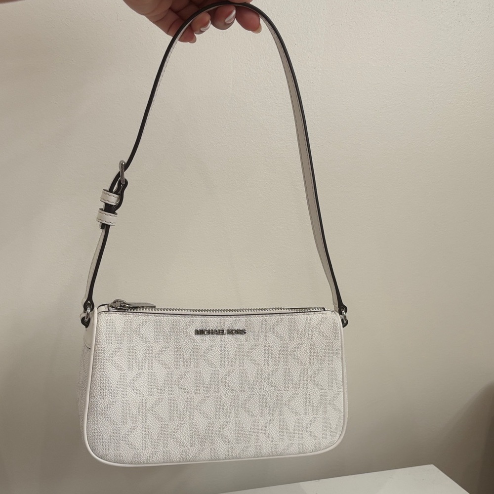 Michael Kors Monogram White Shoulder Bag